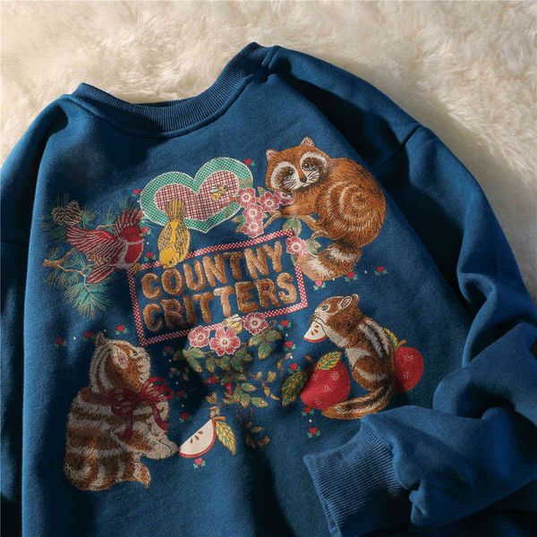 

women's hoodies & sweatshirts autumn big korean animal looser style printed with long sleeves oversized casual fashion of women sweate, Black