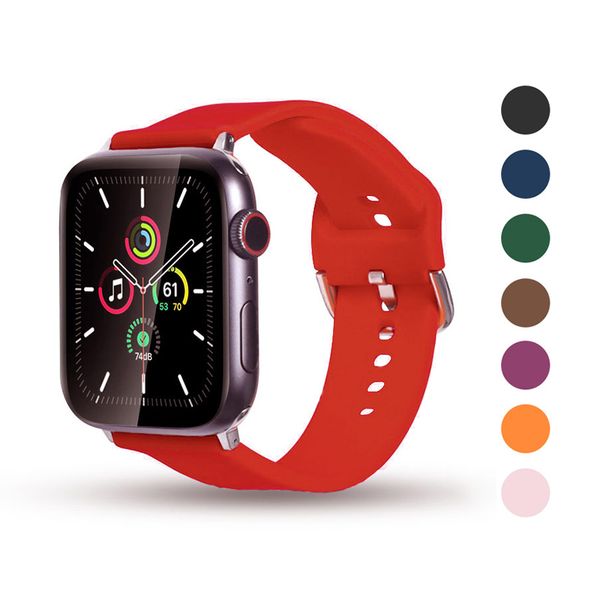 

strap for apple watch band 44mm 40mm 42mm 38mm silicone wrist strap for iwatch series 6 5 4 se 3 2 1