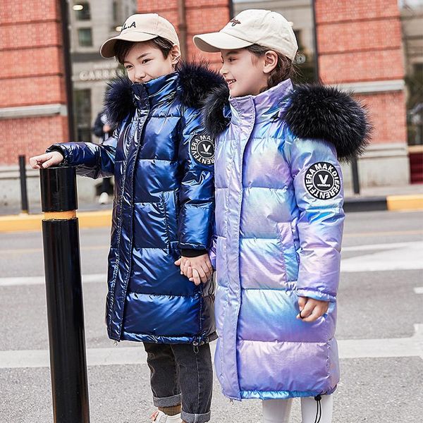 

down coat -28 degrees winter jacket girls clothes 2021 children clothing kids overcoat boys outerwear coats parka waterproof snowsuit, Blue;gray