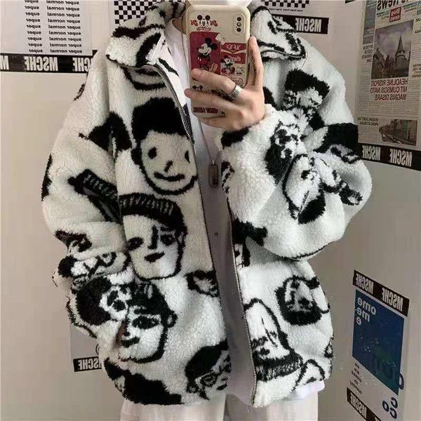 

women's knits & tees cczxly 2021 autumn and winter versatile cotton clothes, thickened lamb wool coat, clothes, White