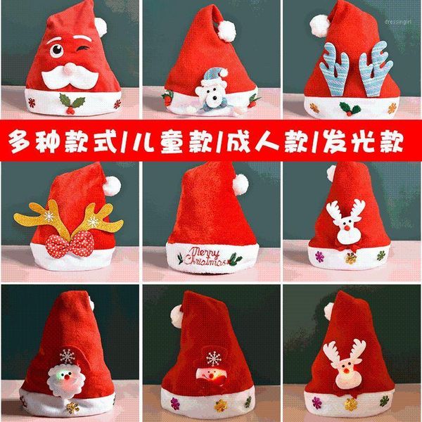 

christmas decorations hong kong love santa claus red luminous hat and children