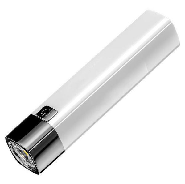 

portable powerful usb rechargeable mini flashlight built in 18650 battery mobile phone powerbank torch lights outdoor hunting cycling campin