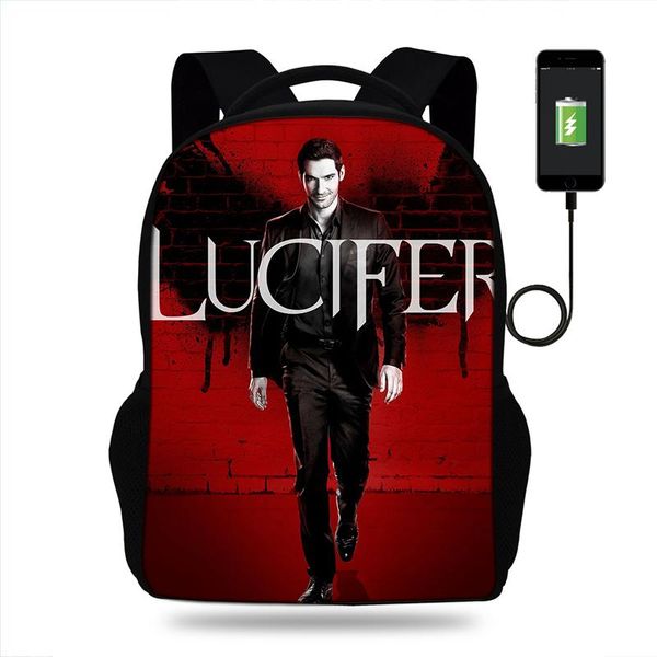 

backpack 17inch mens lucifer college usb charger schoolbag for lapbackpacks teenage school bag boys&girls