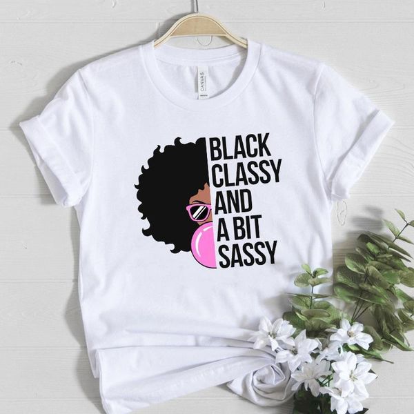 

women aesthetic melanin poppin clothes black classy t shirt female black curls girl graphic short sleeve t-shirt, White