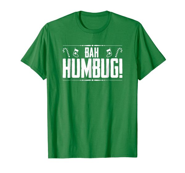 

bah humbug candy cane xmas socks scrooge grouch pun t-shirt, White;black