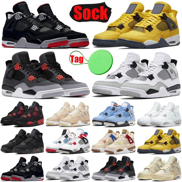 

4 4s mens basketball shoes jumpman cactus jack red thunder sail university blue black cat infrared men trainers sports sneakers discount