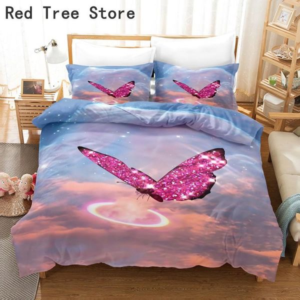

bedding sets beautiful butterfly luxury set 2/3 pieces with pillowcase duvet cover quilt comforter  king large size 230*260cm