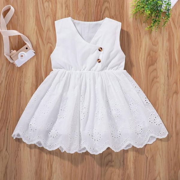 

girl's dresses 2021 summer casual a-line twirly hollow dress toddler kids baby girls clothes solid party princess children's cloth, Red;yellow
