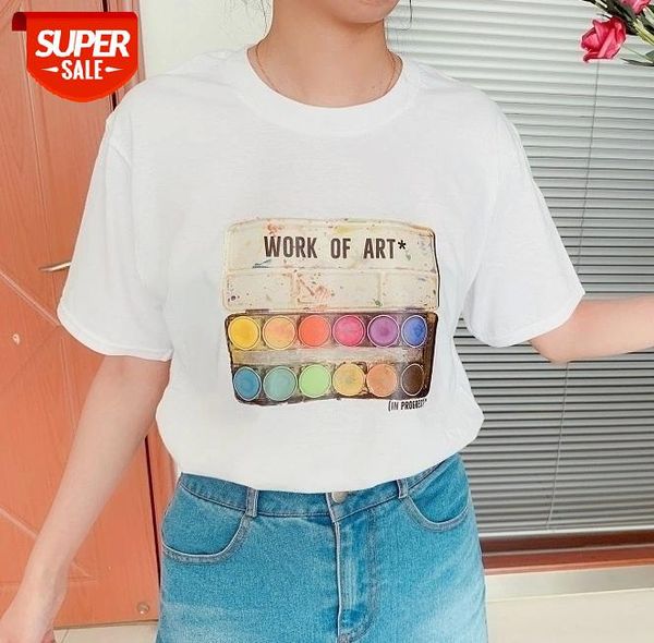 

sunfiz yf work of art in progress t-shirt tumblr fashion aesthetic graphic tee 90s ar hoe women t shirt #s96h, White
