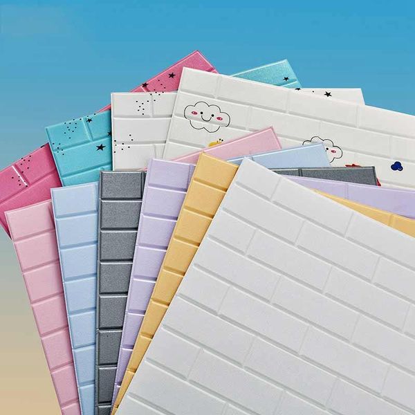 

wallpapers 3d wall stickers brick stone pattern self-adhesive paper waterproof diy 70*77cm marble papers for kids room