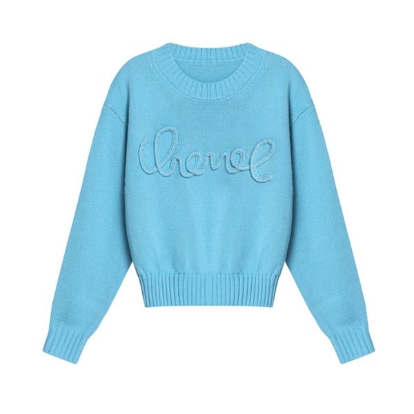 

women sweater pull letters knitted long sleeved o-neck hand embroidery beaded sweater ladies mohair knitwear female pullover 210805, White;black