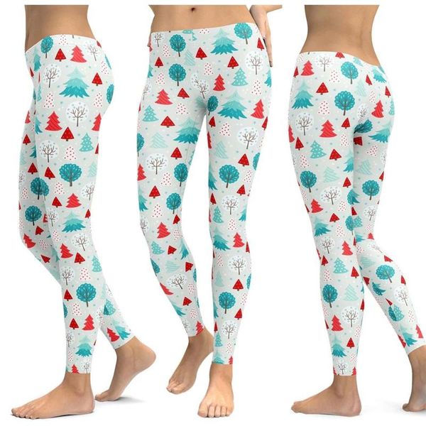 

yoga outfits 2021 christmas printing naked-feel gym pants women squat proof high waist fitness stretch strethcy tights sport leggings, White;red