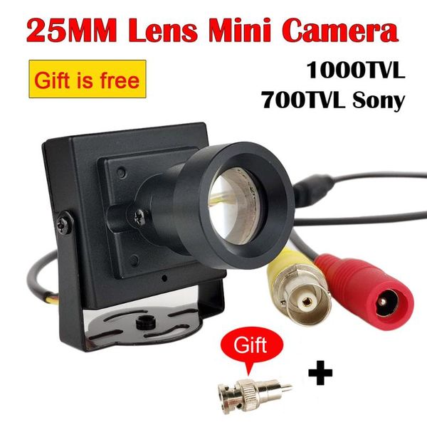 

cameras 25mm lens sony ccs 700tvl camera 1000tvl 700tv cmos cctv security box color mini +rca adapter car overtaking