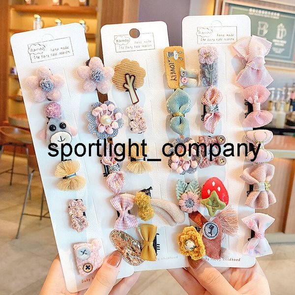 

2022 10 pcs/bag baby children cute knited animal cartoon flower ornament hair clips girls lovely sweet hairpins kids hair accessories, Slivery;white