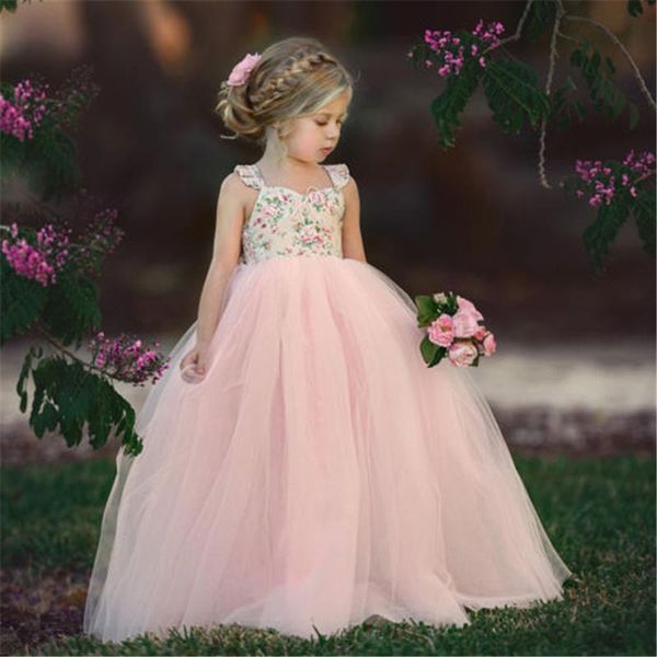 

girl's dresses baby kids girls princess dress pageant wedding birthday party lace long summer girl, Red;yellow