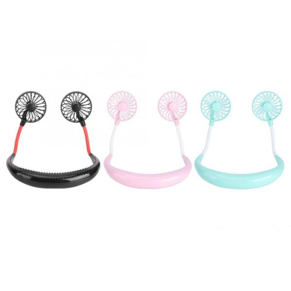 

electric fans portable mini hands-neck hanging fan usb rechargeable for outdoor camping traveling air conditioning