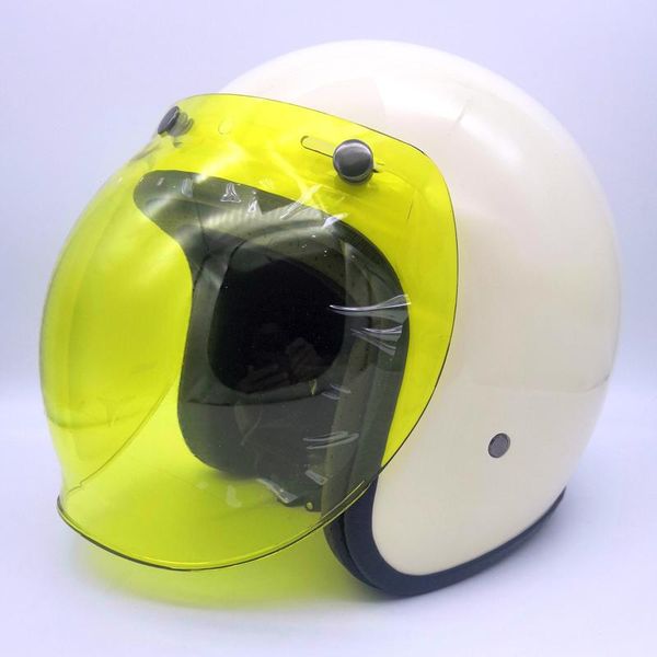 

motorcycle helmets headbone vintage helmet casco retro moto motorbike white with lens dot approved 3/4 open face