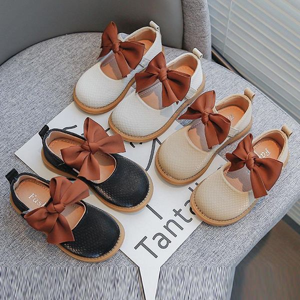 

flat shoes sweet girls princess autumn kids children big bow baby dance zapatos adk175, Black;grey
