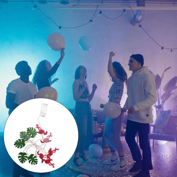 

strings led lamp string flamingo monstera light night adornment battery