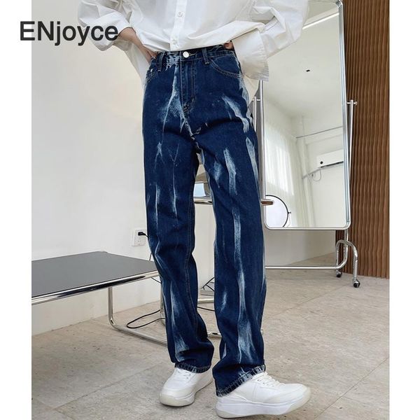 

women's jeans women fashion tie dye blue high waist korean style wide leg casual baggy long harem trousers loose denim pant