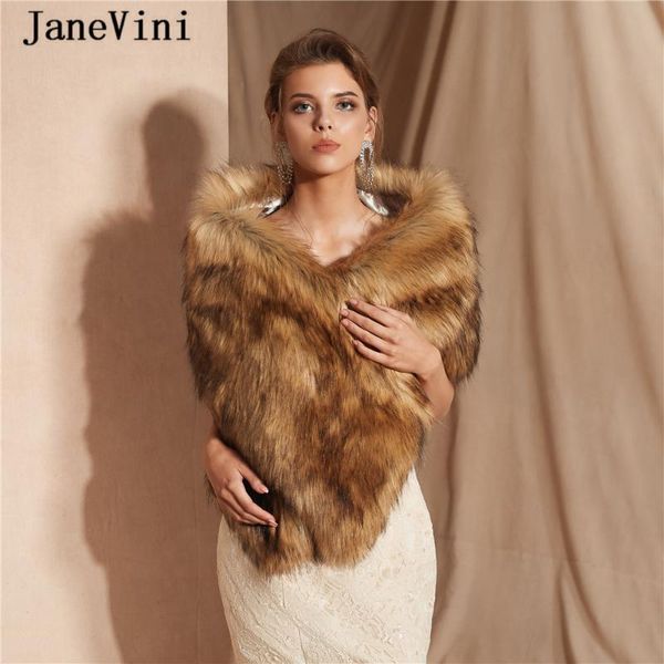 

wraps & jackets janevini elegant winter faux fur and shawls wedding cape cloak women jacket bolero mariage femme evening party accessories, White