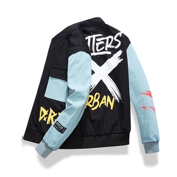 

men's hip hop jacket autumn jackets and coats men new zipper windbreaker fashion outdoors clothes casual streetwear, Black;brown