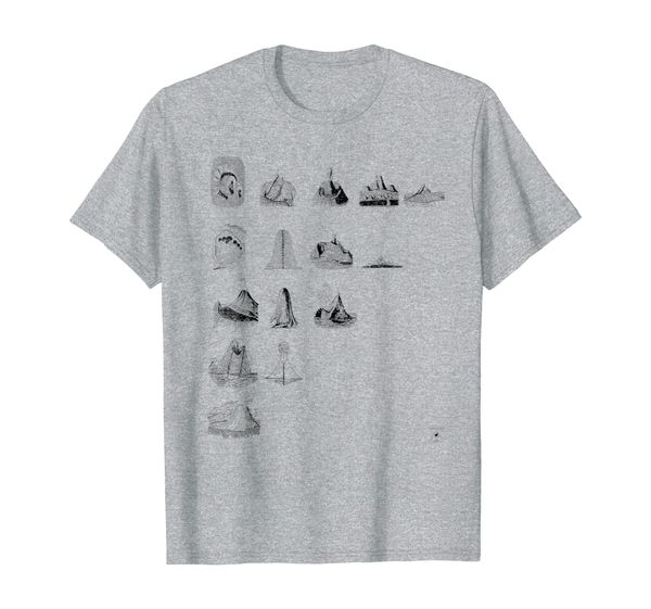 

geology volcanoes illustration shirt, White;black