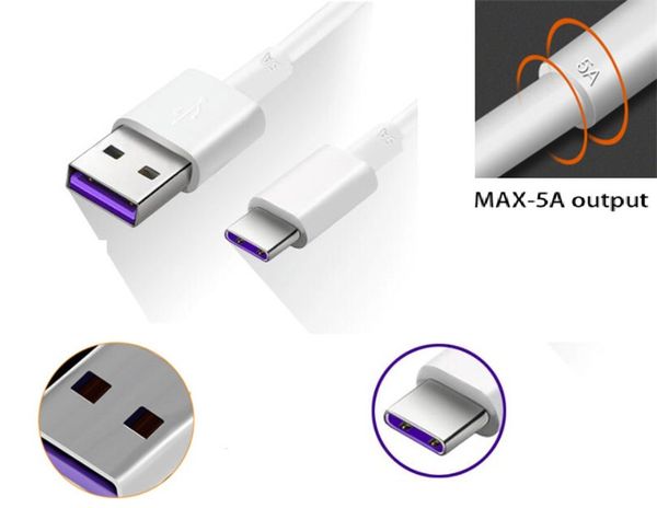 

for huawei usb 5a type c cable p20 pro lite mate 10 pro p10 lite usb 3.1 type-c supercharge super charger cables