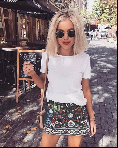 

2021 new vintage womens ladies fashion summer bodycon boho beach casual floral high waist short mini skirt, Black