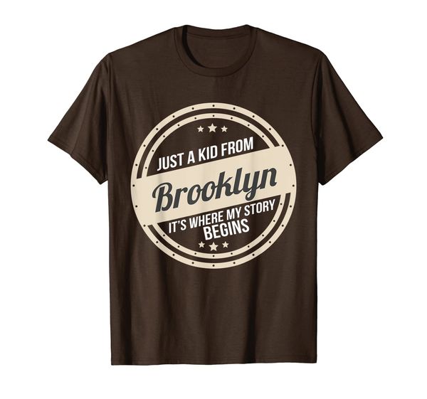 

just a kid from brooklyn where my story begins t-shirt, White;black