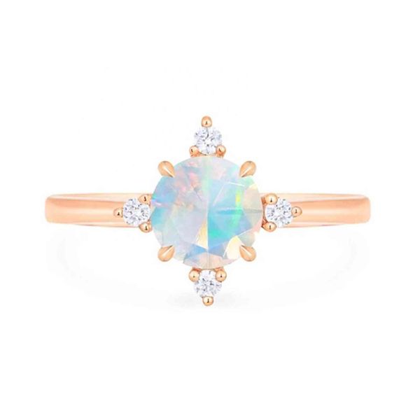 

925 sterling sier north star ring in opal faceted cut natural opal engagement ring for gift