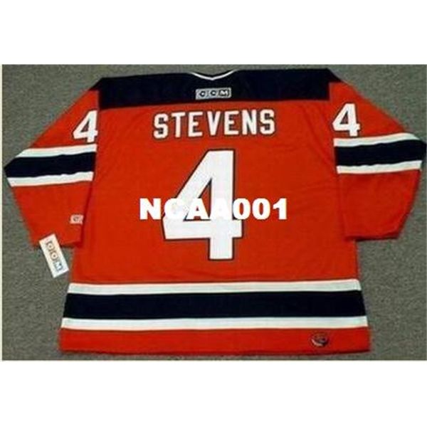 

001s #4 scott stevens new jersey devils 2003 ccm away hockey jersey or custom any name or number retro jersey, Black