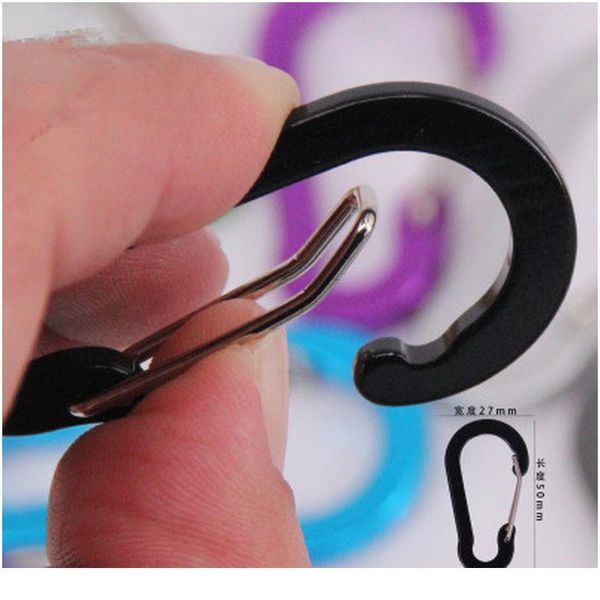 

new 5pcs outdoor climbing quickdraws aluminum alloy carabiner keychains spring snap clip hooks keychain ca jllasr