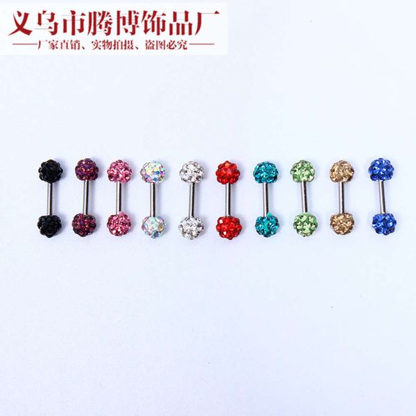 

mud full jewelry 4mm 1.2 double eyebrow human body puncture jewelry