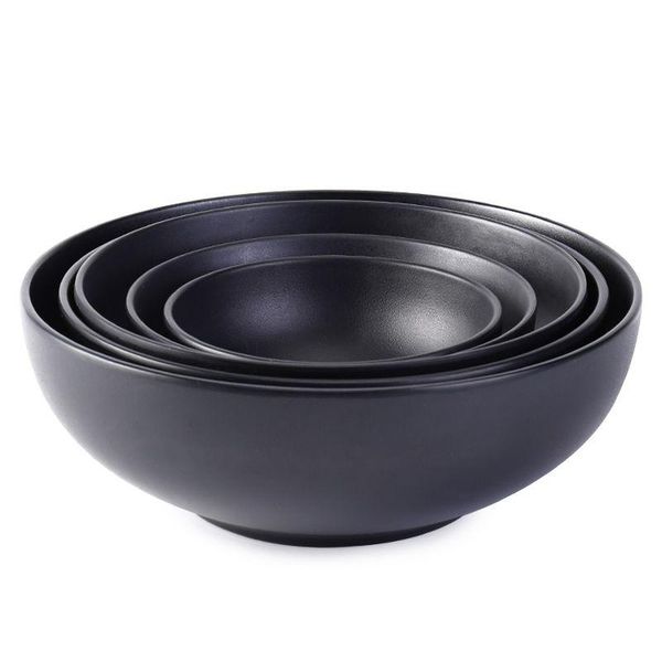 

large bowl black salad bowl ceramic mixing melamine dinnerware serving bowls kitchen big dumplings noodle