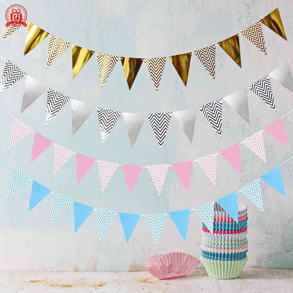 

nordic ins wavy gold party supplies paper decorative pull pennant pennant banner