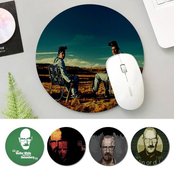 

mouse pads & wrist rests girly breaking bad mat non-slip pad player round size rubber gaming office desk