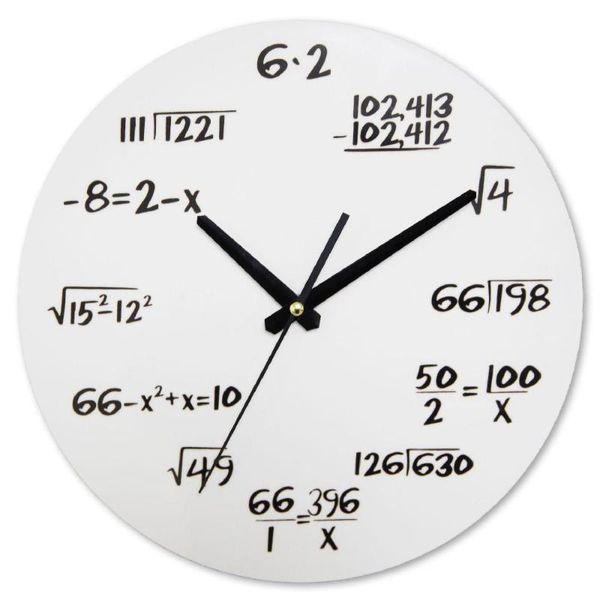 

wall clocks dishykooker creative math clock mathematics formula silent home office decoration