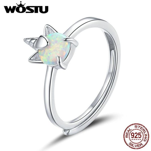 

cluster rings wostu arrival pony & cat plays ring 925 sterling silver finger for women wedding fine jewelry gift fir684, Golden;silver