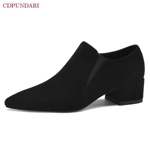

dress shoes pointed toe luxury black genuine leather med heels pumps ladies sheepskin casual bride