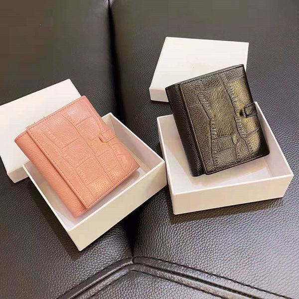 

brand luxurys short wallet designer cowhide card holders coin purse pocket purse with box, Red;black