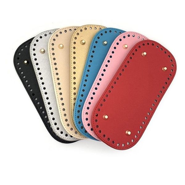 

bag parts & accessories 22x10cm leather bottoms diy handmade oval long bottom for knitting bags handbag crossbody 2021, Black
