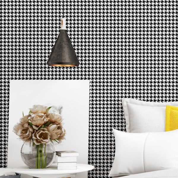 

wallpapers nordic style wallpaper roll black and white houndstooth modern geometric wall paper bedroom living decor
