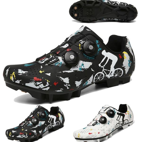 

cycling footwear mtb bike shoes self-locking cleat bicycle outdoor anti-skid ultralight sneakers men size36-47, Black