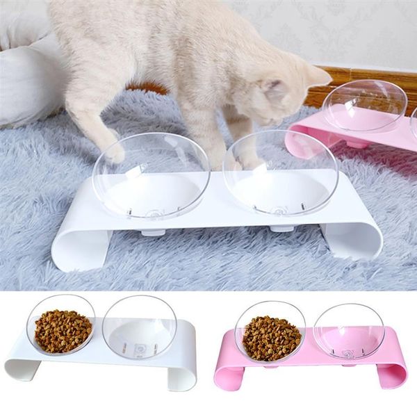 

cat bowls & feeders 1pcs pet bowl creative multipurpose double-bowl dog feeder for