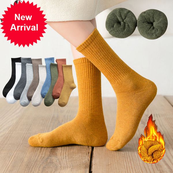 

5 pairs/lot woman terry compression cotton winter thick candy color harajuku happy thermo warm socks novelty sellee15, Black;white