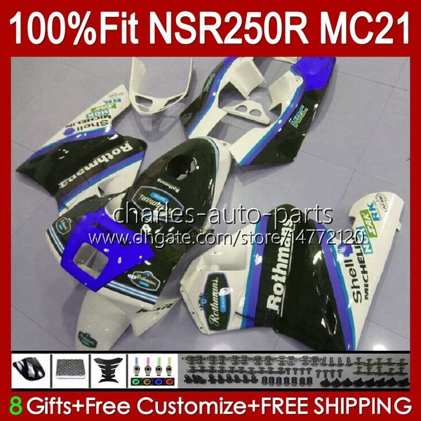 Einspritzung OEM für HONDA blau weiß NSR250R NSR 250 R MC21 PGM3 103HC.232 NSR 250R NSR250 1990 1991 1992 1993 NSR250RR 90 91 92 93 Verkleidung