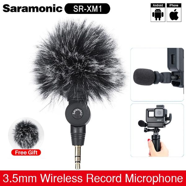 

saramonic sr-xm1 3.5mm wireless record microphone vlog video mic for 8 max 7 6 trs action camera dslr sony rx100 vii