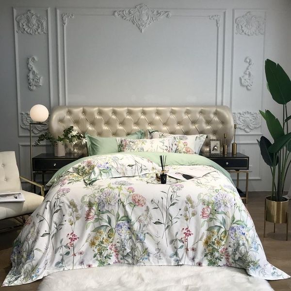 

bedding sets bloom flowers leaves duvet cover set 600tc egyptian cotton  king size quilt bed sheet pillowcase