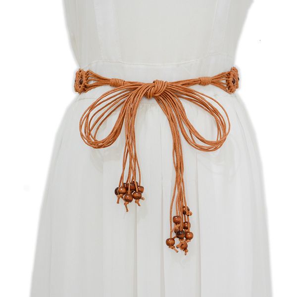 

bohemian women's hand woven waist rope new personality fashion belt women's waist chain, Black;brown